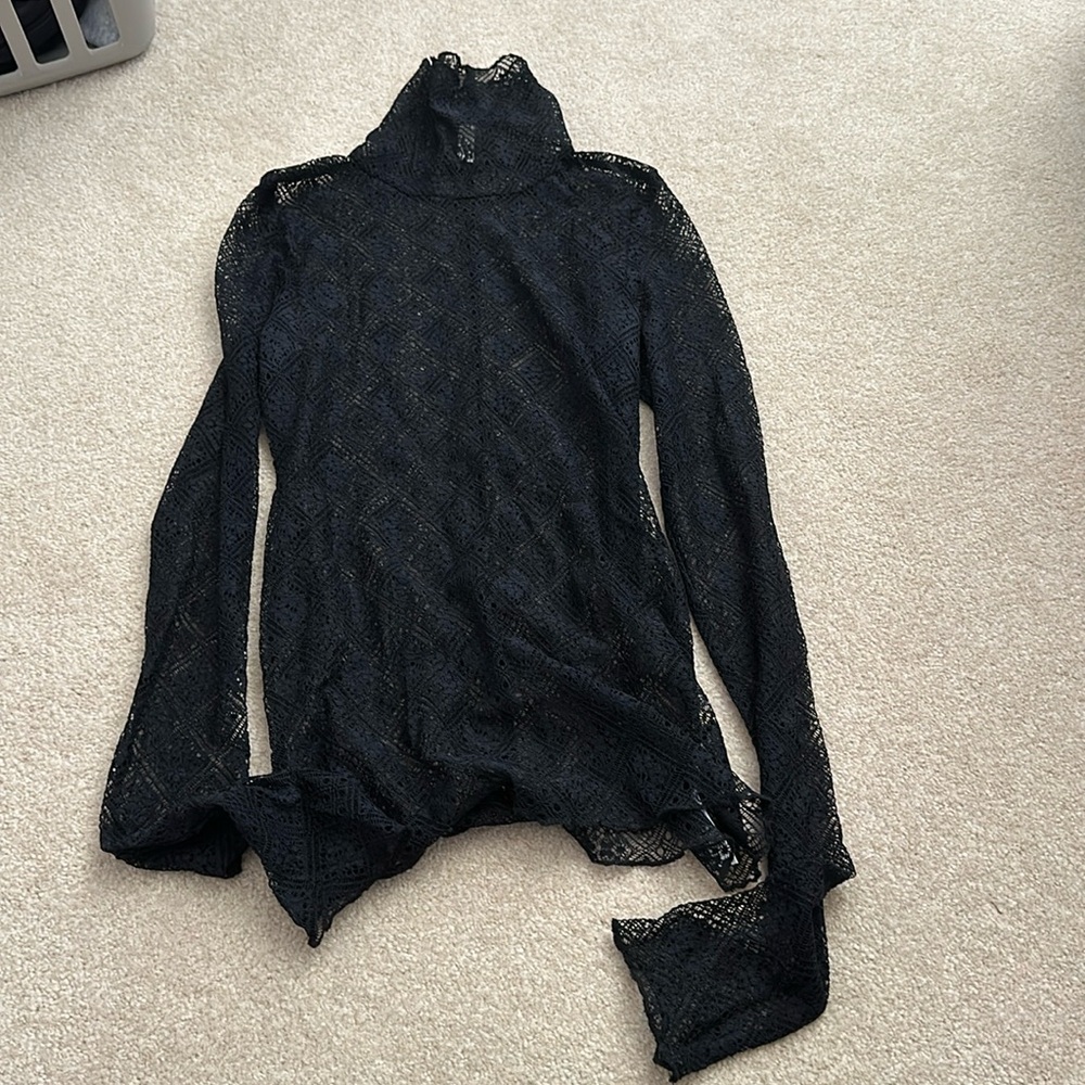 Free people black lace top